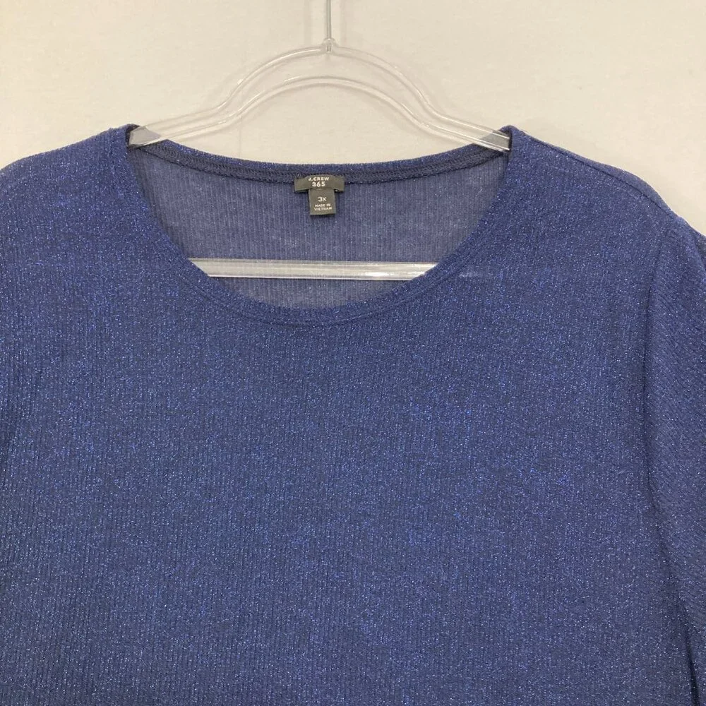 J. Crew 365 size 3X Navy Stretch Sparkling Short‎ Sleeve Tee Comfy Casual